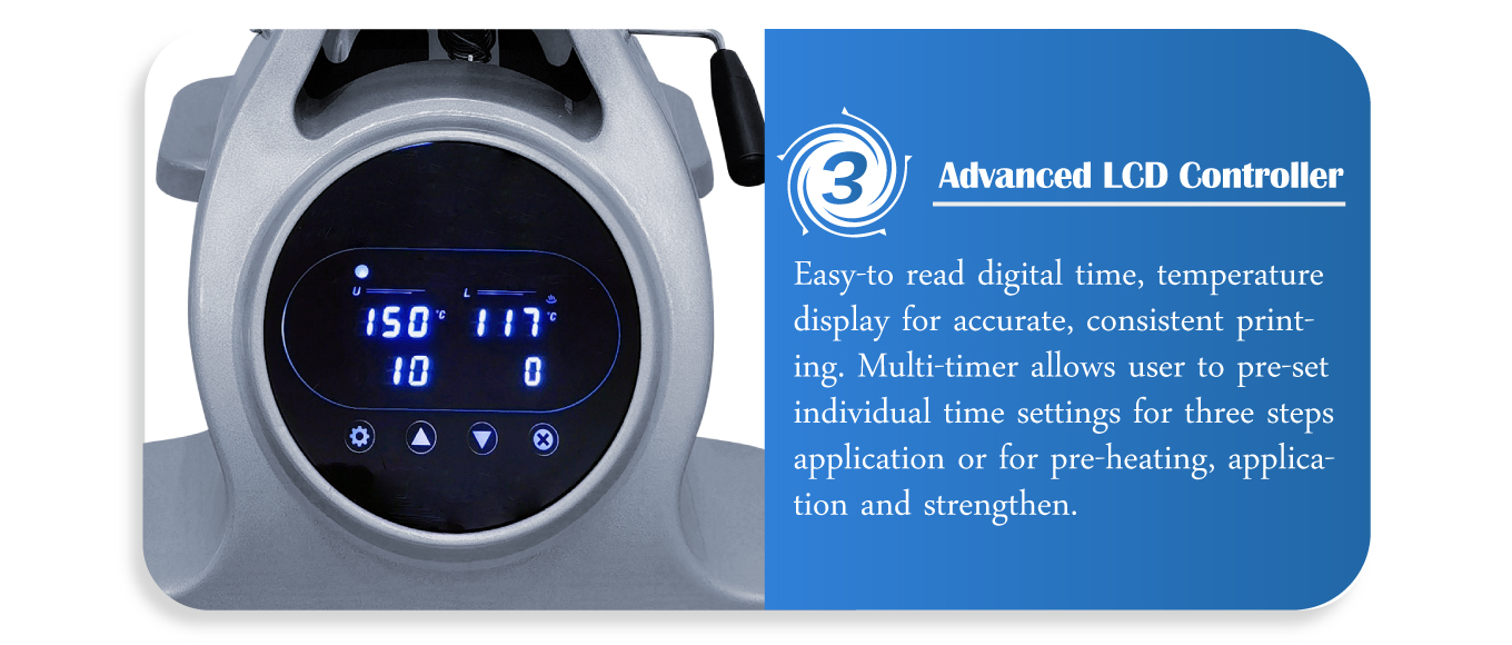 heat hat press with advanced lcd controller