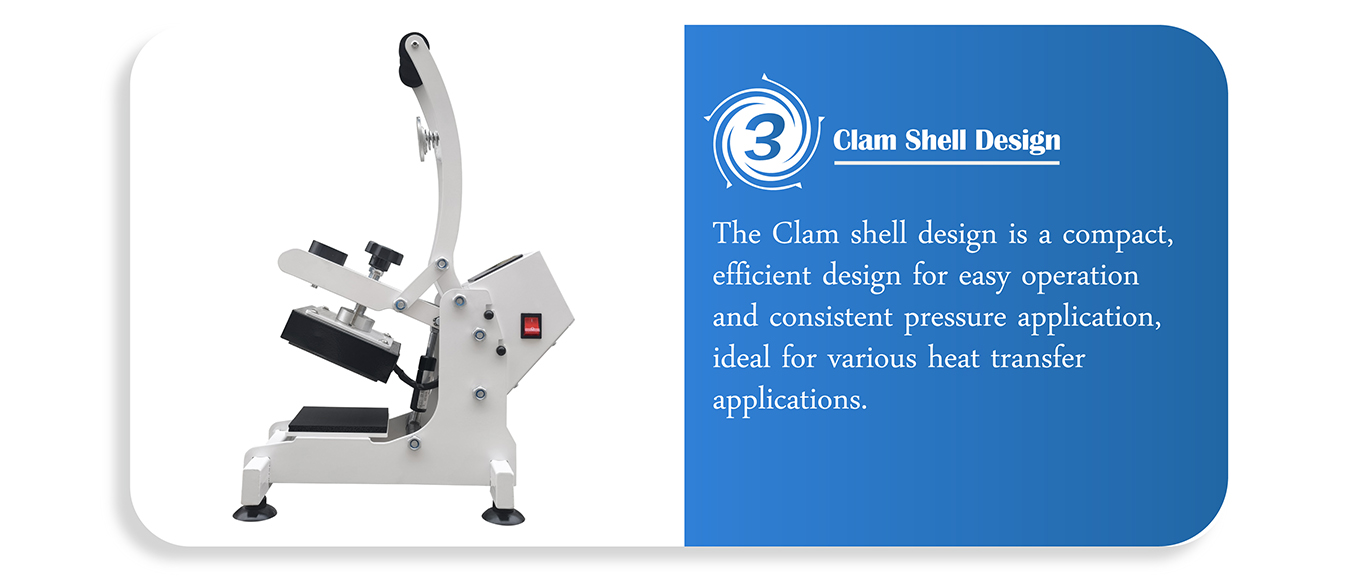heat transfer sticker printing machine with clam shell design