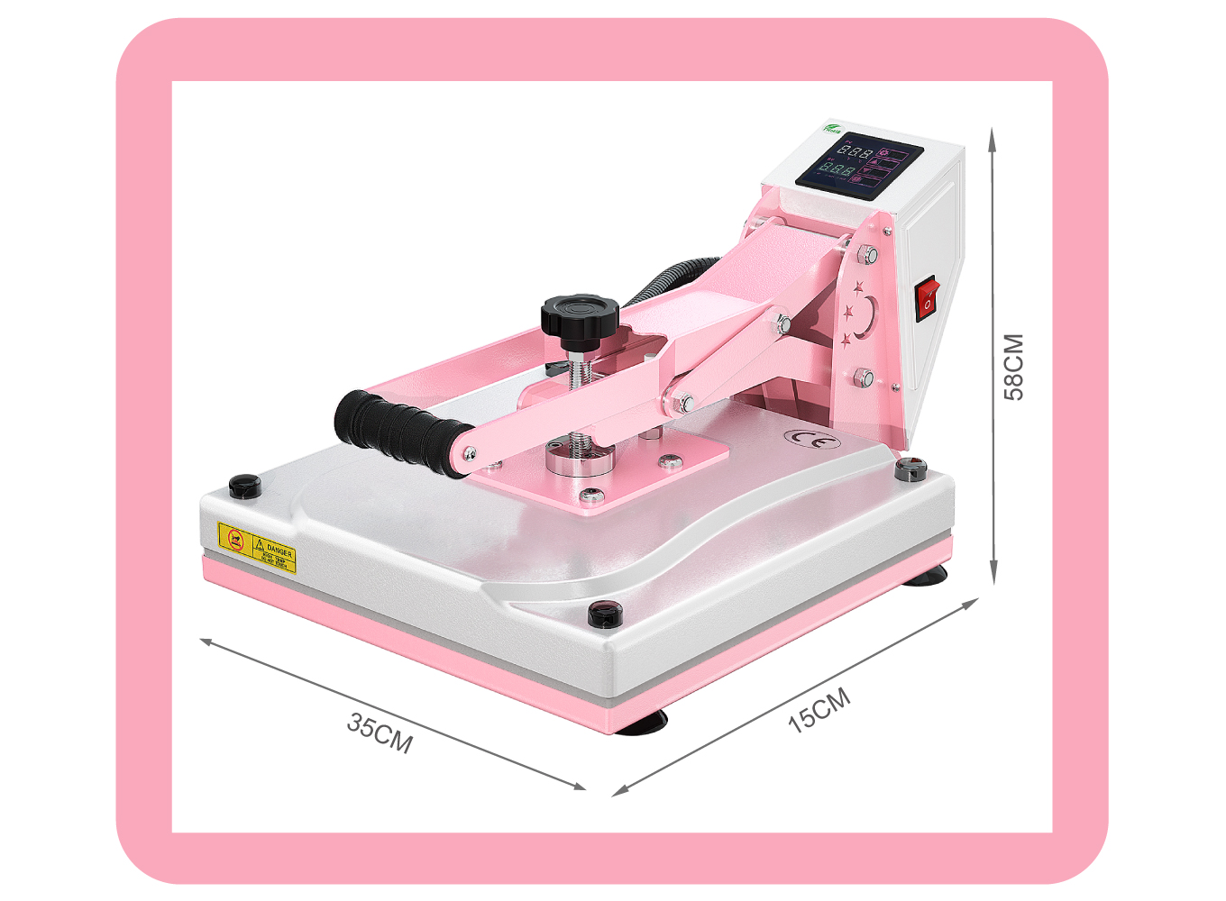 15x15 pink digital heat press