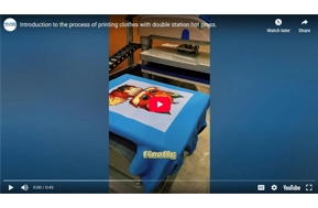 Introduction to the process of printing clothes with double station hot press.