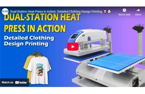 Dual-Station Heat Press in Action: Detailed Clothing Design Printing